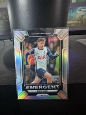 2024-25 Panini Prizm Premier League Mikey Moore #20 Emergent Silver RC Tottenham