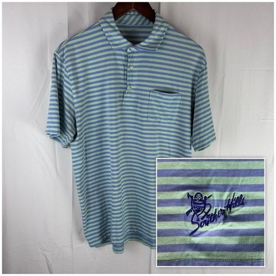 Peter Millar Men s Sz Medium Seaside Wash Polo Shirt Purple Green Southern Hills