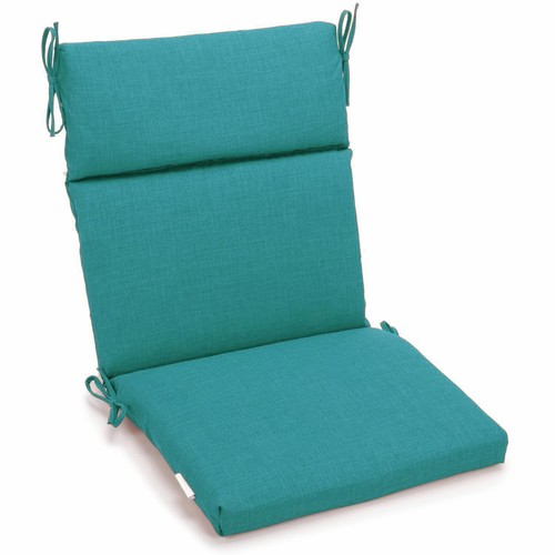 Blazing Needles Spun Polyester Outdoor Seat/Back Chair Cushion Aqua Blue