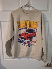Vntg Chevy Camaro High Speed Performance Sweatshirt Size Large White