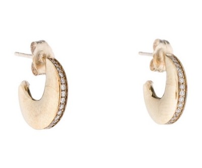Jewelry Designer By Pariah 9ct Yellow Gold Lab Diamond Huggie Earrings
