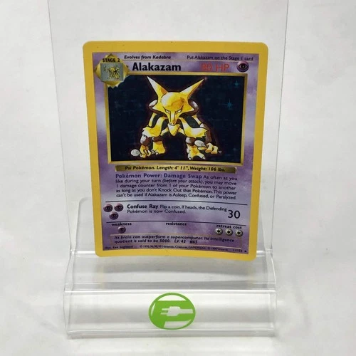 Pokémon TCG Base Set Alakazam (Shadowless) 1/102 Holo English