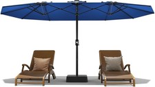 15FT Rectangular Patio Umbrella With Base Included
