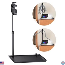 CPAP Protector Mat & Hose Holder Organizer with Retractable Hook - Matte Black