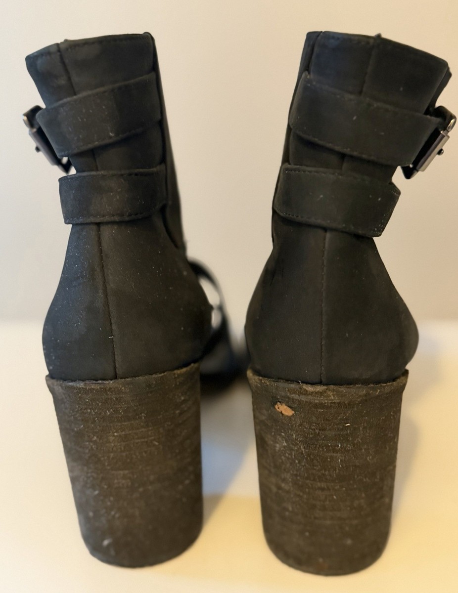 Shelley's Of London Woman's Black Suede Hi-heeled Sandals View 2
