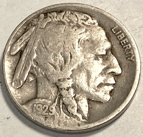 1929 D Buffalo Nickel Full Date 3/4 HORN *W2301