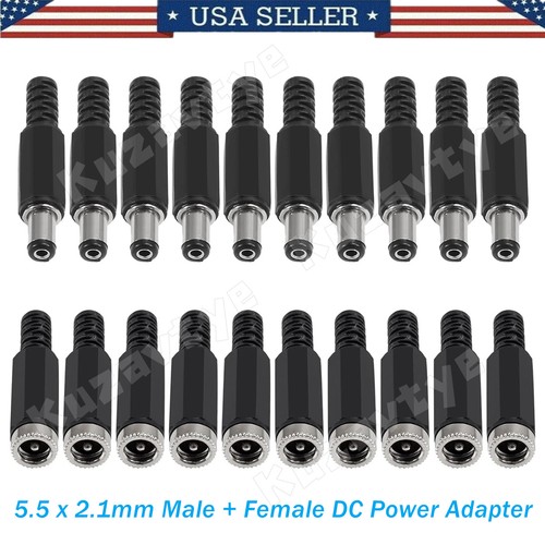 5 ~ 50 Stück DC Netzstecker Adapter Stecker Buchse Klinke Kabel Stecker 5,5 x 2,1 mm - Bild 17 von 19