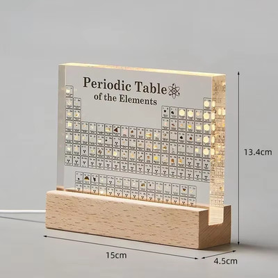 Acryl Periodensystem Mendelejew Element Display Wissenschaft Schreibtisch Ornament Geschenk