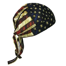 Distressed American Flag USA Old Glory Premium Headwrap Sweatband Durag Biker
