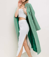 Green Houndstooth Jacket Coat