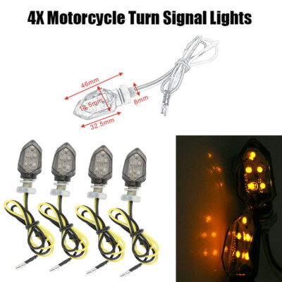 Universal Motorrad 4Pcs Led Blinker E-Geprüft Blinklicht Mini Blinkleuchte 8mm