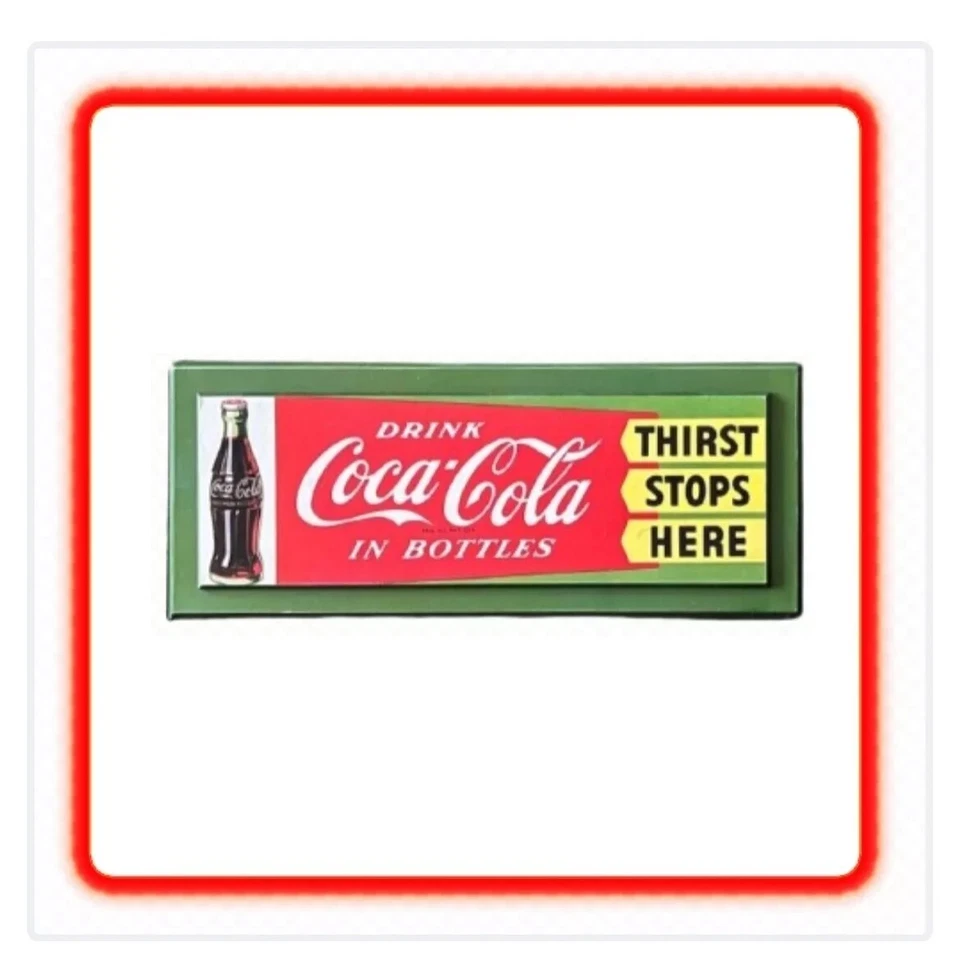 Coca-Cola 1950s Style Wood Sign 24” 🥤 Vintage Repro 🇺🇸 Thirst Stops Here! 🎯 - Image 2 of 4