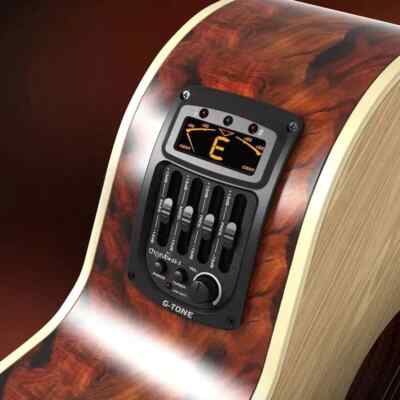 Cherub GS-3 Acoustic Guitar Pickups 4-Bands Equalizer Tuner Preamp Piezo Pickups