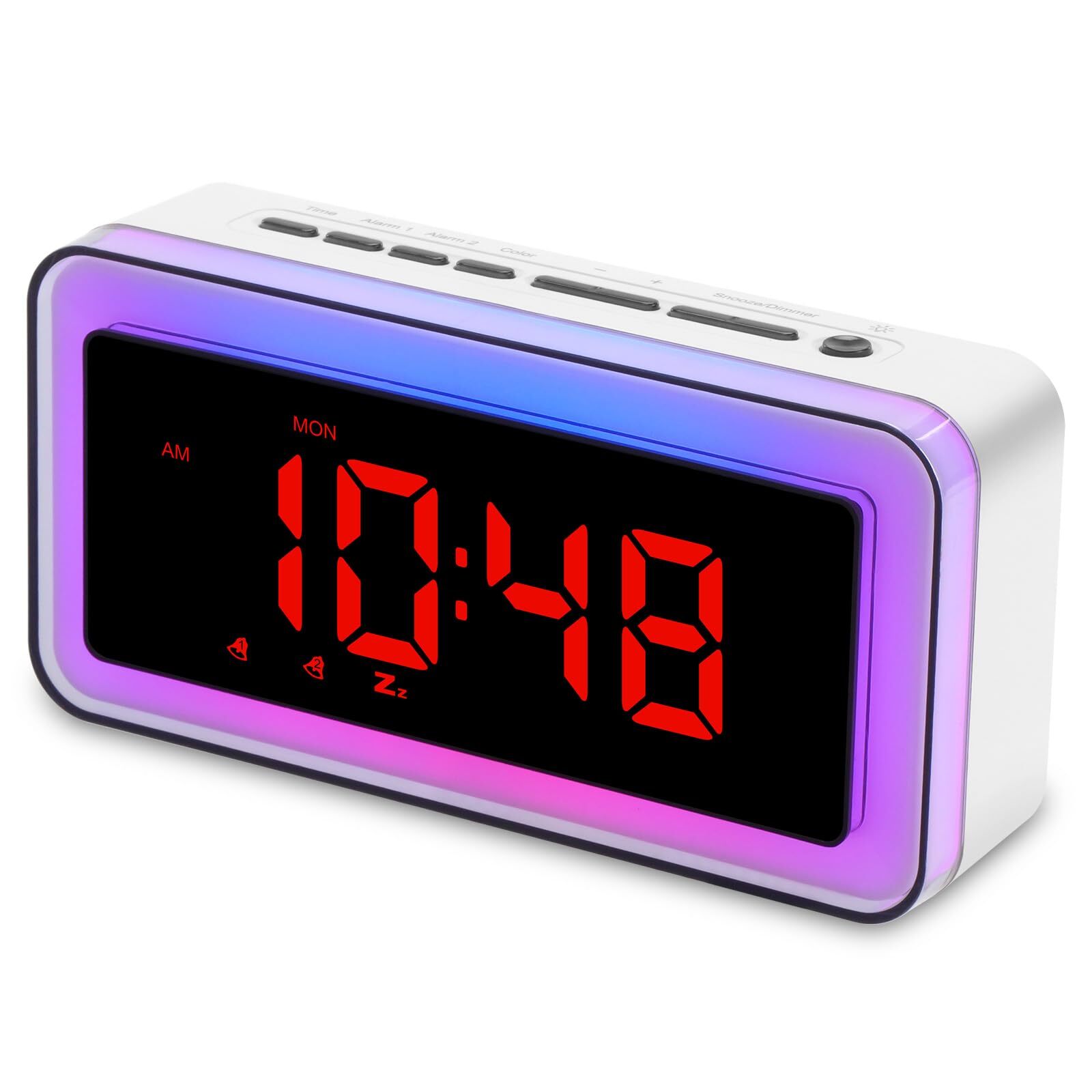 ANNNGUL Super Loud Digital Alarm Clock with RGB Wake-Up Light & Snooze Function-image