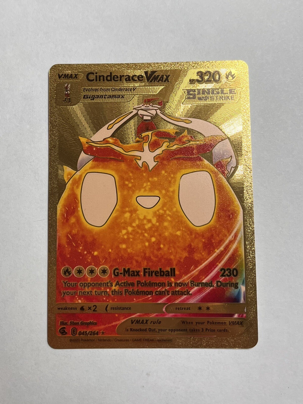 Cinderace VMAX 045/264 HP320 Gold Foil Art Display Card -NM