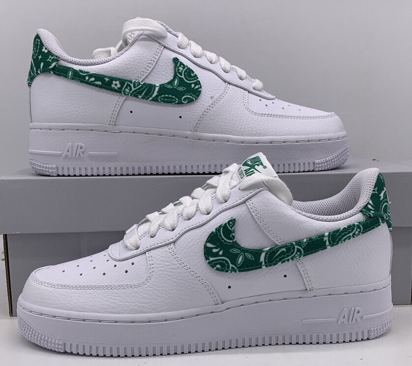 Nike Air Force 1 '07 ESS Low White Green Paisley Womens Size DH4406-102