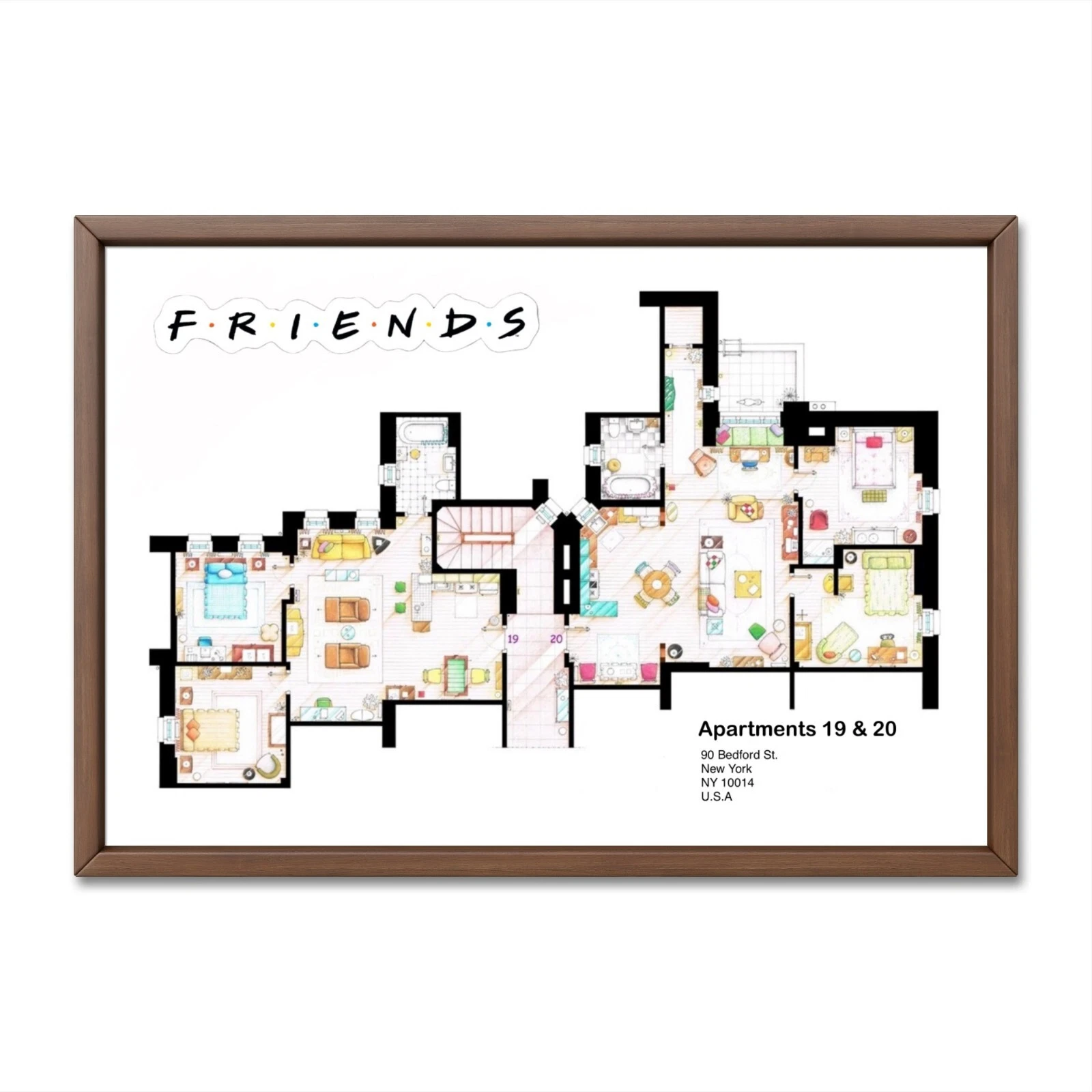 Friends floor Plan, Friends Poster