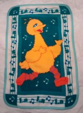 Vintage Sesame Street Big Bird Baby Blanket Large Thick Lovey 30" x 44" Owen