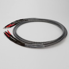 Pair Hi-end Silver Plated Audio Speaker Cables Banana to Banana Loudspeaker Line