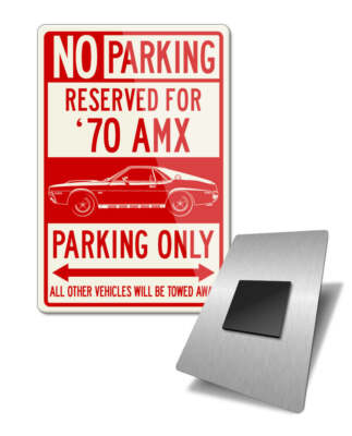 1970 AMC AMX Coupe Reserved Parking Fridge Magnet - Aluminum - Customizable