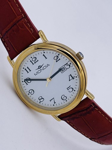 Reloj Mondia Italy 39mm Chapado M6402W/130 Piel Gran Descuento Nuevo - Imagen 4 de 7