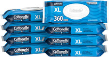 XL Flushable Wet Adult Wipes Large 8 Flip-Top Packs 45 per Pack 360 Total Wipes