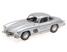 1/18 Mercedes-Benz 300 SL (W198) 1955 Silver Diecast Car Minichamps 110037210