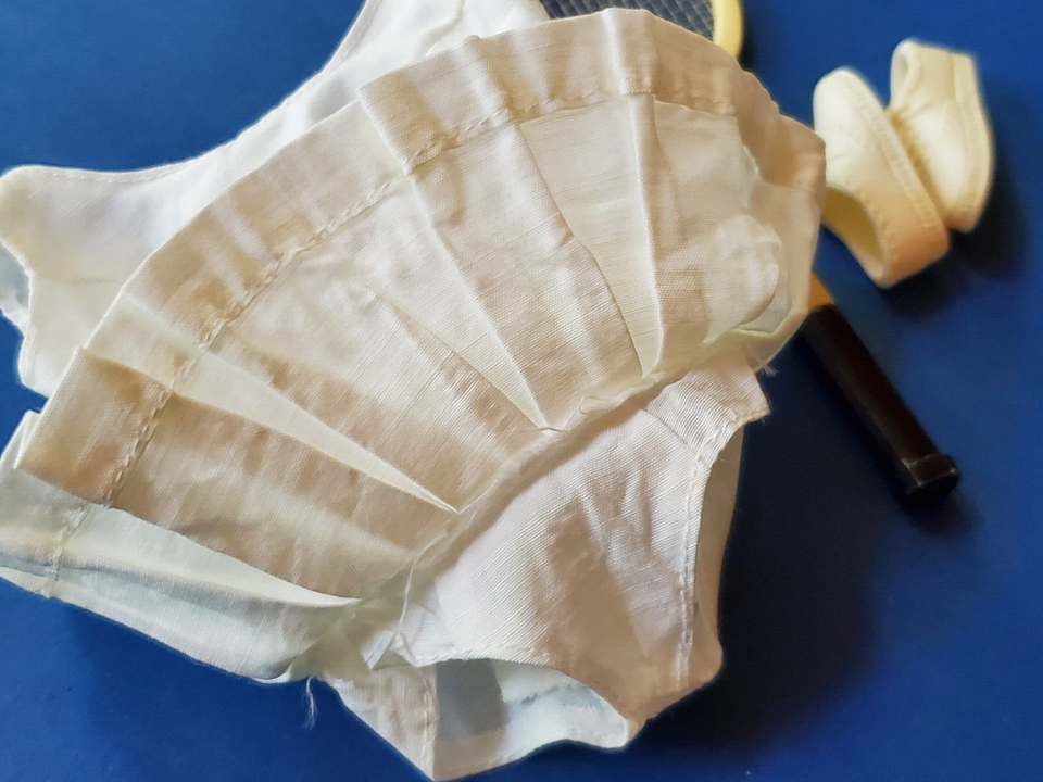 Vintage BARBIE White Tennis Dress Shoes Racket Ball 941 "TENNIS ANYONE