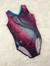 Under Armour Gymnastics Leotard Child Large CL Lime Pink Purple Blue