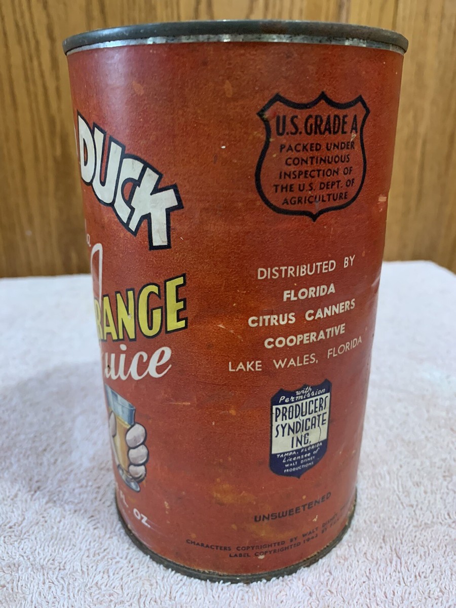 Vintage Donald Duck Orange Juice 1 QT. 14 FL. OZ Can | eBay