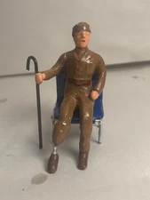 Toy Soldier w/ Prosthetic Leg Seated Barclay Manoil Jags Toy Conversions