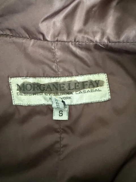 Morgane Le Fay Liliana Casabal Maxi Padded Puffer Coat Funnel Collar Plum S - Image 4 of 4