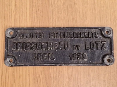 Plaque constructeur Brissonneau et Lotz Creil 1932 métro Paris Sprague Thomson - Photo 1/4