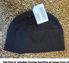 Mens Black Solid Beanie Hat, One Size, Classi...