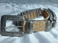 Vintage Nanni Avant-Garde Leather And Heavy Metal Y2K Belt Size 90/38"