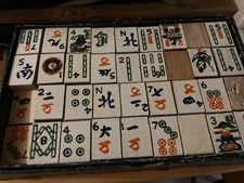vintage wooden mah-jongg set