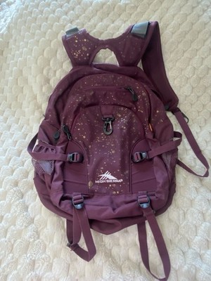 High Sierra Loop Backpack Maroon Burgundy Gold Speckle Tech School Bag