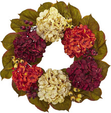 20In. Hydrangea Berry Artificial Wreath