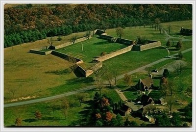 Kelleys Studio Fort Frederick MD View Postcard ~1756 Mid-Century Star Fort