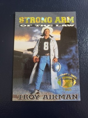 Troy Aikman Dallas Cowboys 1995 Football's Best Gold Strong Arm of the Law ODD