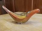 Vintage Gold Flecked Stunning MURANO Glass Bird