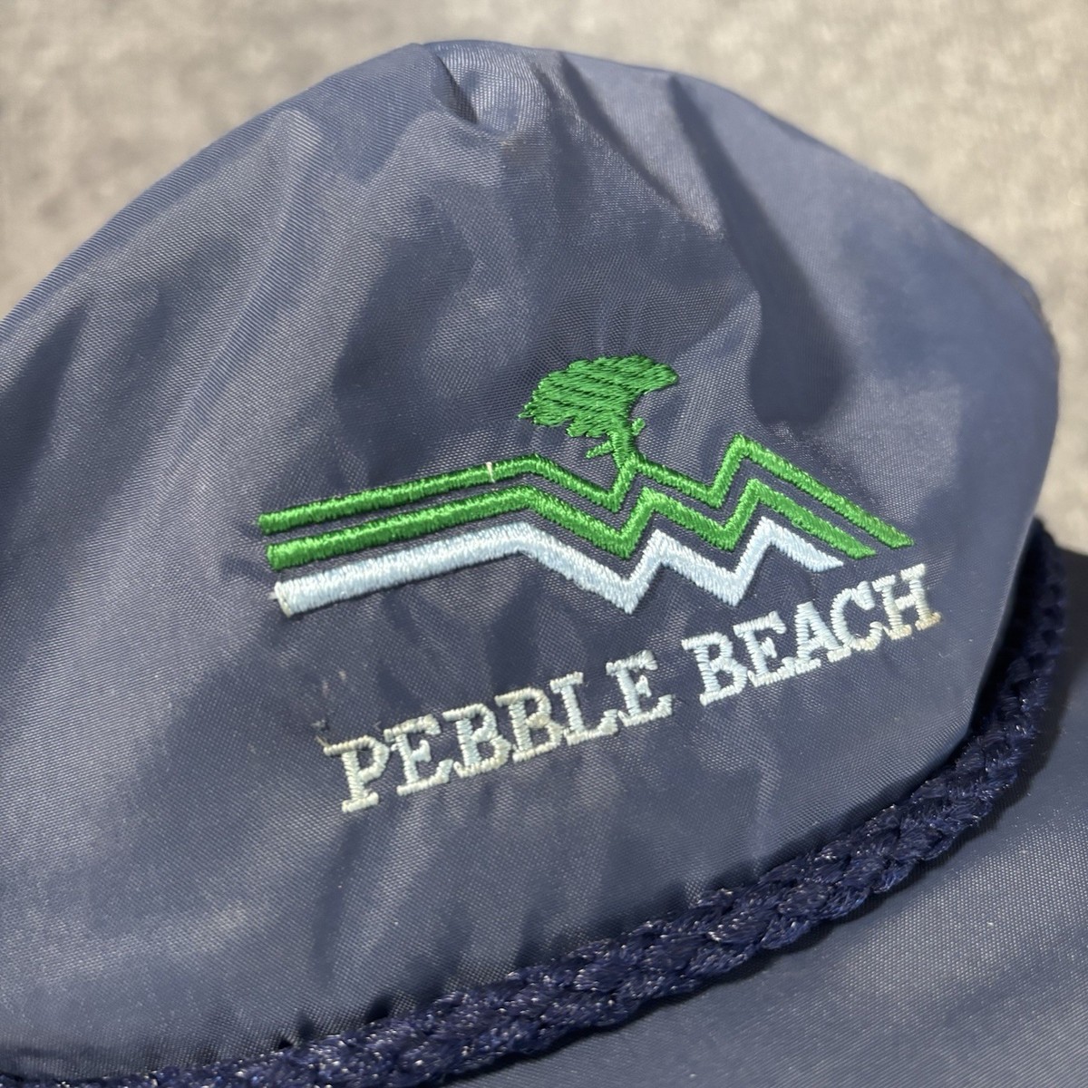Vintage Pebble Beach Golf Hat Blue Adjustable Strap Imperial