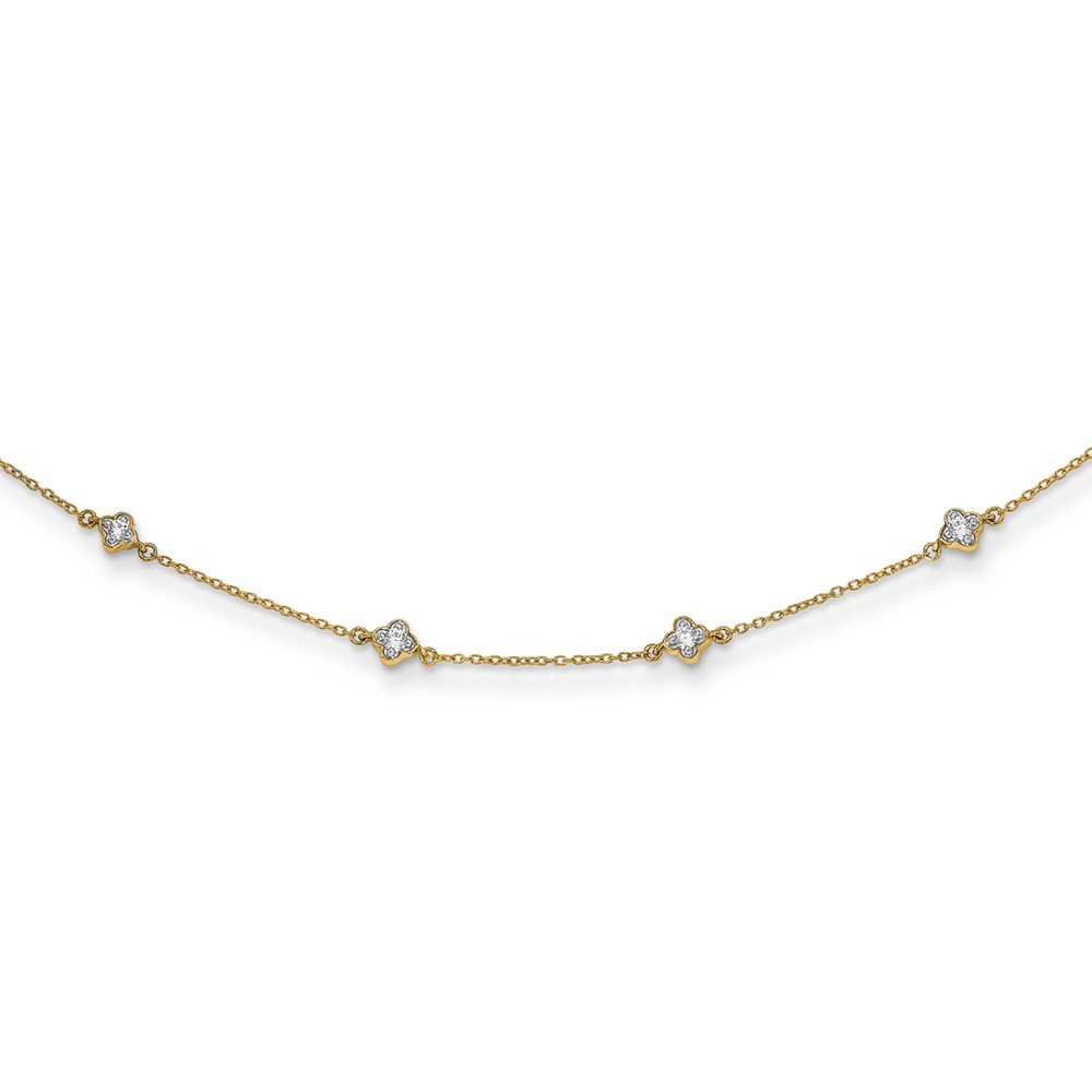 14k Yellow Gold 1/2 carat Lab Grown Diamond VS/SI+ G+ Nine Station 18 inch
