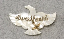 WWII era "Sweetheart" Pin/Brooch: Mother of Pearl Thunderbird with AAF