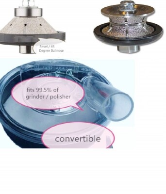 3/4'' Bevel & Full Bullnose Router Bit Dust Shroud Grinding Cup Granite concrete