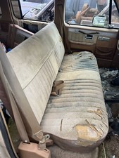 77-91 Chevy Suburban Front Seat Full Bench Seat Tan Cloth Manual Low Back