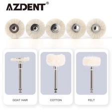 AZDENT Dental RA Goat Hair Polishing Brush Buffing Wheel 2.35mm For Rotary Tools