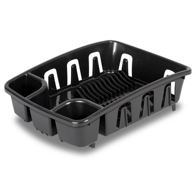 Sterilite DrainRack Black Ideal for Use in The Kitchen Easy Clean Sturdy Bottom