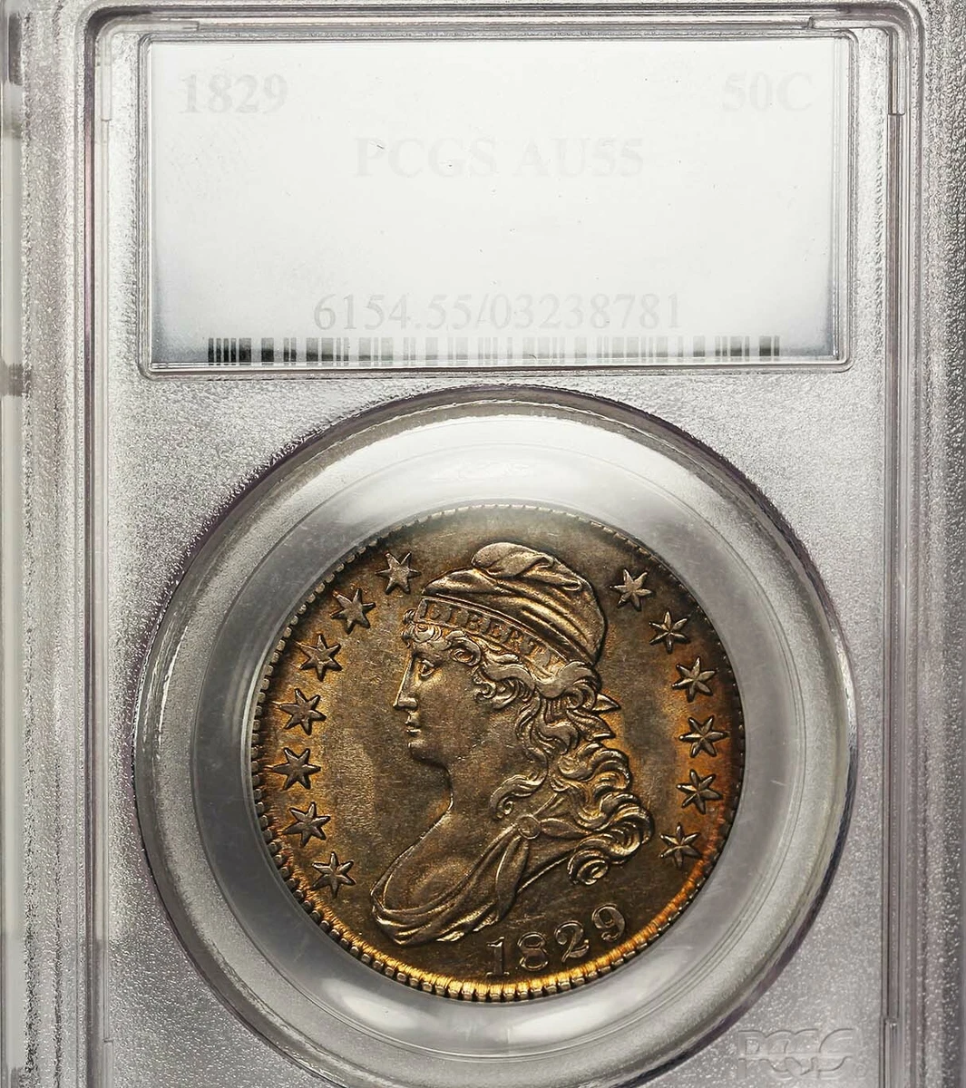 1829 Year Grade AU 55 US Early Half Dollar Coins (1794-1839) for