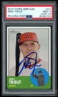 Mike Trout Card 2012 Topps Heritage #207 PSA 9 PSA/DNA Certified Autograph 10